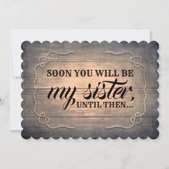 Rustic Burlap Bridesmaid / Maid of Honour Proposal Invitation (Front)