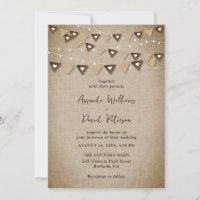 Rustic Burlap Bunting String Lights Wedding
