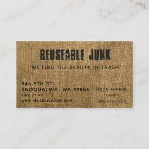 Rustic Burlap business card
