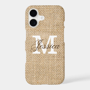 Rustic Burlap Custom Monogram