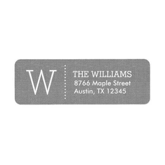 Rustic Burlap Custom Monogram Return Address Label