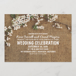 Rustic Burlap Garden Wedding Invitation