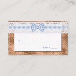 Rustic Burlap & Lace Country Wedding Place Card