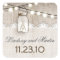 rustic burlap mason jar wedding stickers