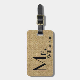 Rustic Burlap Mr Travel Luggage Tag Newly Weds