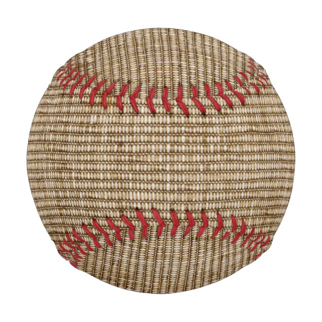 rustic burlap nature pattern baseball (Front)
