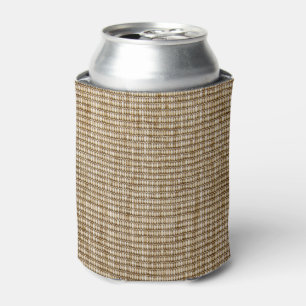 rustic burlap nature pattern can cooler