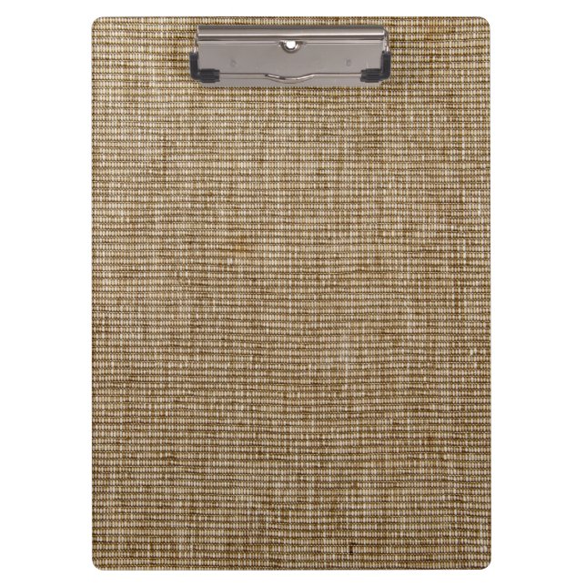 Rustic Burlap Nature Pattern Clipboard – Wood (Front)