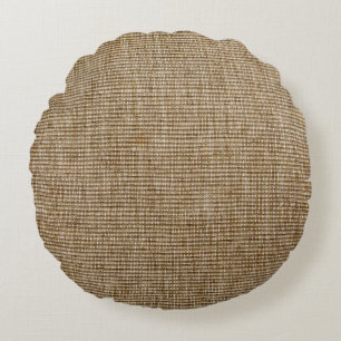 rustic burlap nature pattern round cushion