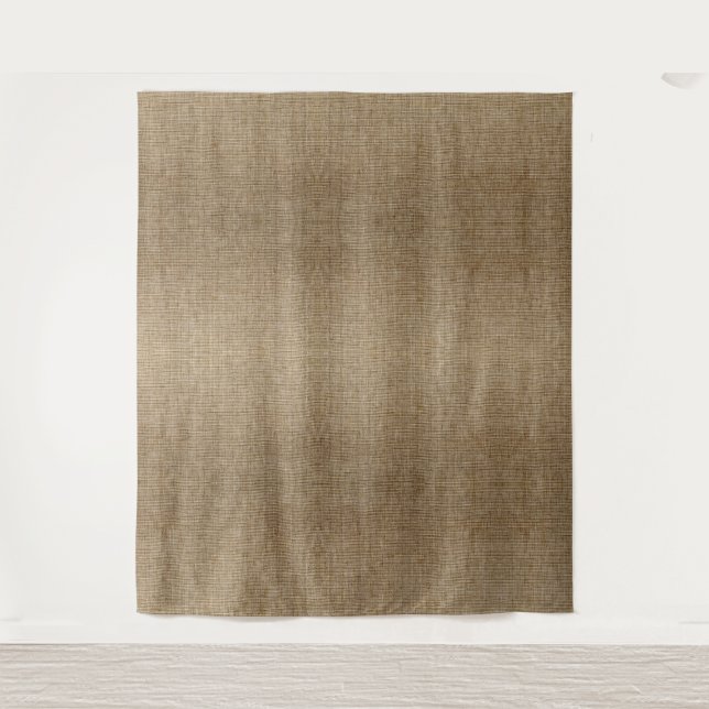 Rustic Burlap Nature Pattern Tapestry – Earthy  (Front)