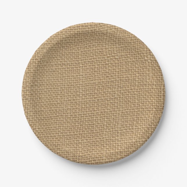 Rustic Burlap Paper Plates (Front)