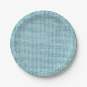 Rustic Burlap Party Paper Plates In Any Colour