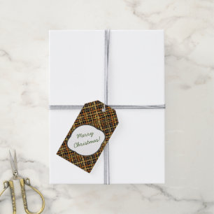 Rustic Burlap Pattern Black with Text Greeting Gift Tags