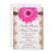 Rustic Burlap Pink Daisy Bridal Shower Invitations