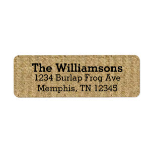 Rustic Burlap Return Address Labels