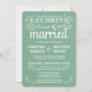 Rustic Burlap Sage Green Wedding Invitations