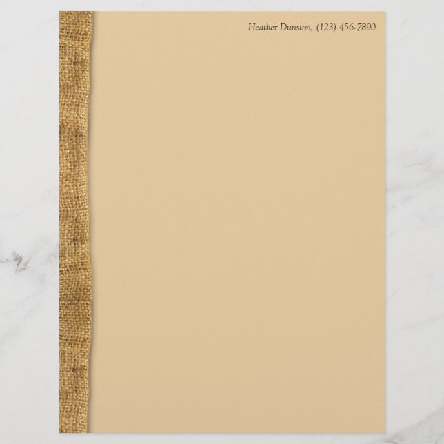 Rustic Burlap Stationery (Front)