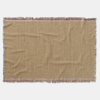Rustic Burlap Texture Throw Blanket