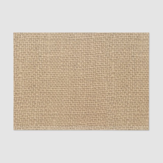 Rustic Burlap Vintage Brown Background Tissue Paper (Front)