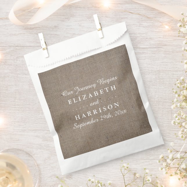 Rustic Burlap Wedding Favour Bags (Clipped)