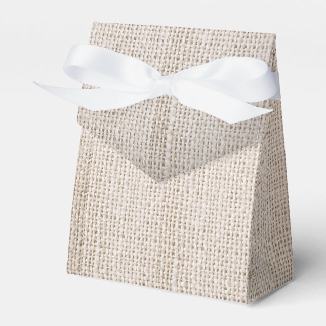 rustic burlap wedding favour box (Front Side)