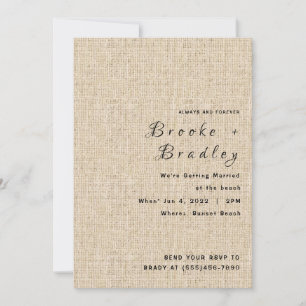 Rustic Burlap Wedding Invitation