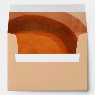 Rustic Burnt Orange Arch Modern Wedding Envelope
