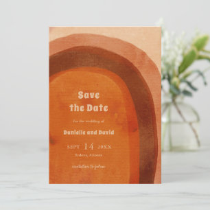 Rustic Burnt Orange Arch Photo Modern Wedding Save The Date