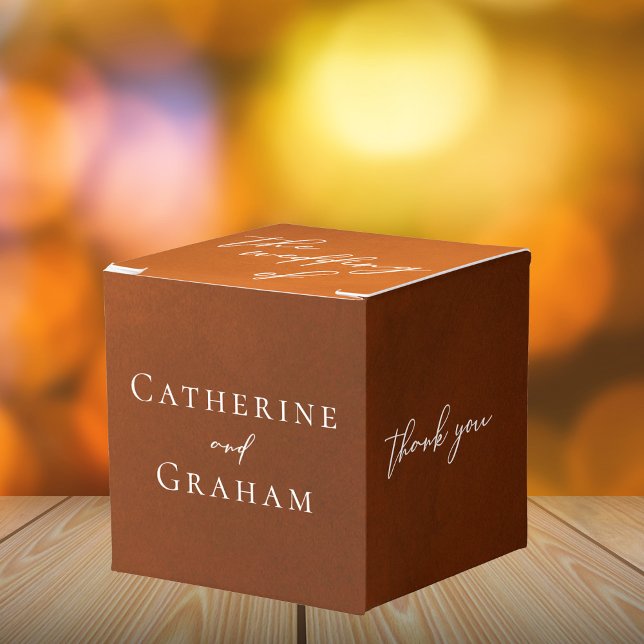 Rustic Burnt Orange Autumn Wedding Thank You Favour Box (Creator Uploaded)