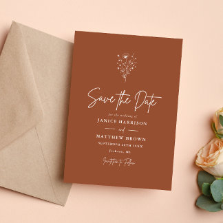 Rustic Burnt Orange Boho Wedding Save The Date