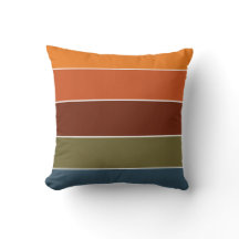 Rustic Burnt Orange Stripes Thanksgiving Fall
