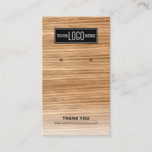 Rustic Business Logo Earring Display Business Card