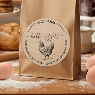 Rustic Butt nuggets egg carton label