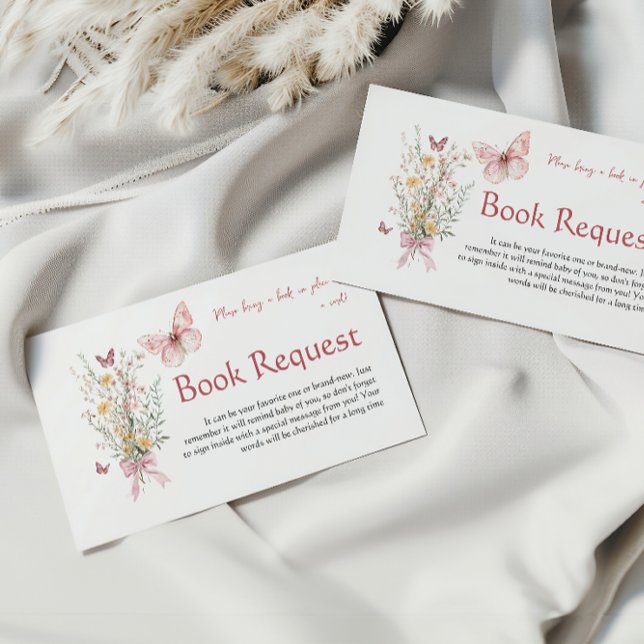 Rustic Butterfly Baby Shower Book Request Enclosure Card (Creator Uploaded)