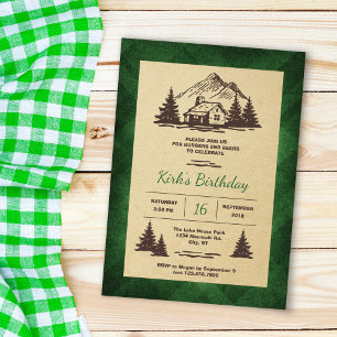 Rustic Cabin Birthday Party Invitation