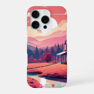 Rustic Cabin by the Autumn Stream_iphone case