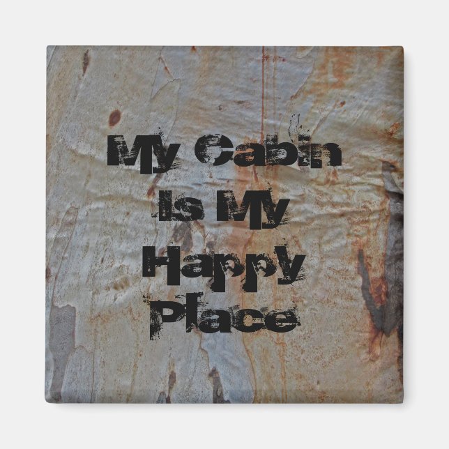 Rustic Cabin Camping Tree Bark Photo Nature Magnet (Front)