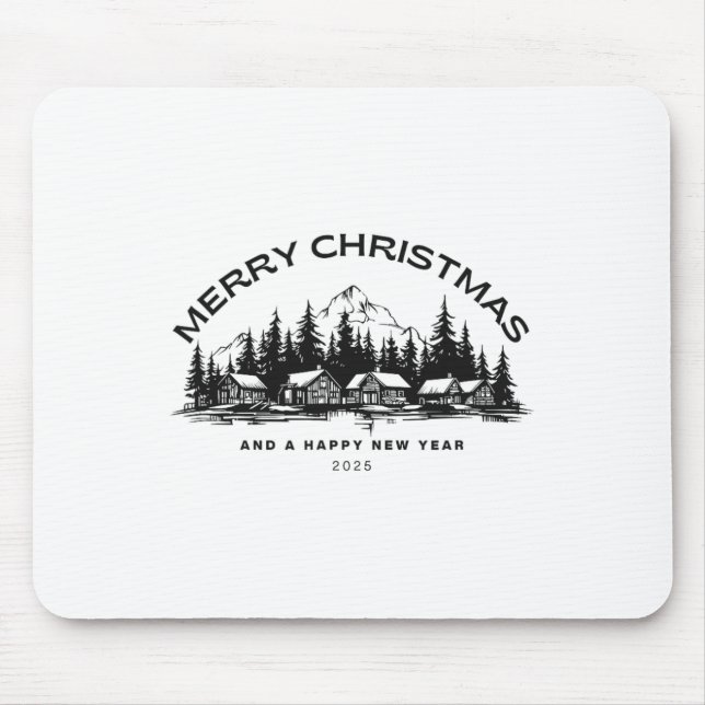 Rustic Cabin Christmas  Mouse Mat (Front)