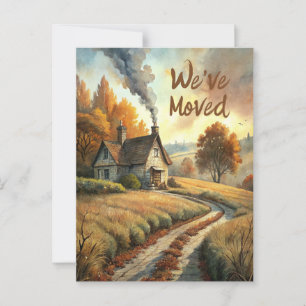 Rustic Cabin Country Home New Address We've Moved Postcard