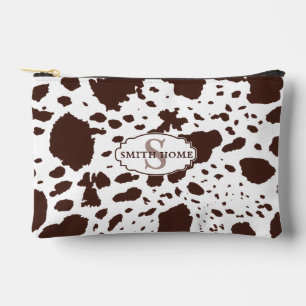 Rustic Cabin Cowhide Print Cozy Farmhouse Accessory Pouch