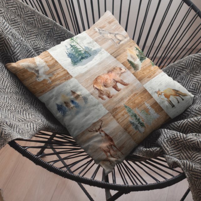 Rustic Cabin Decor Woodland Animal Forest Cushion (Creator Uploaded)