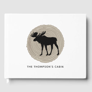 Rustic Cabin Moose Guest Book
