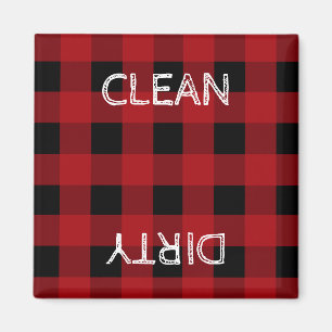 Rustic Cabin Red and Black Dishwasher Magnet