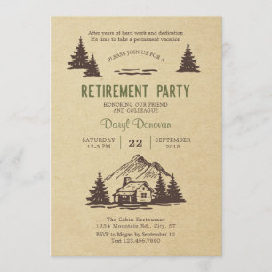 Rustic Cabin Retirement Party Invitation