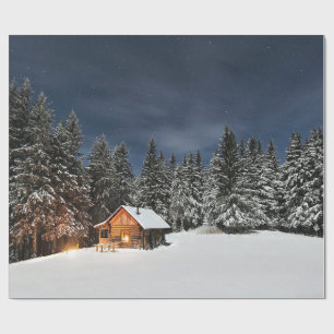Rustic Cabin Snow Winter Wrapping Paper