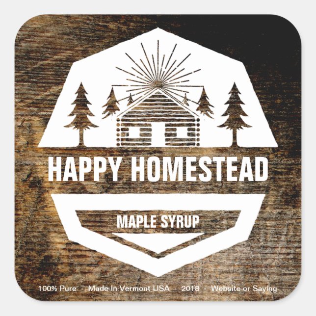 Rustic Cabin Template Food Label (Front)