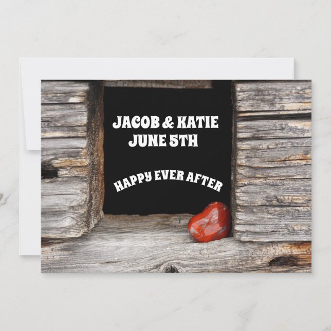 RUSTIC CABIN WEDDING INVITATIONS CUSTOM (Front)