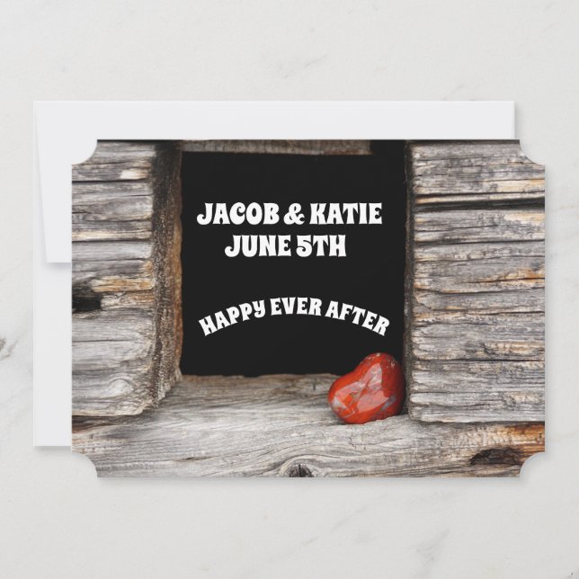 RUSTIC CABIN WEDDING INVITATIONS PERSONALIZED (Front)