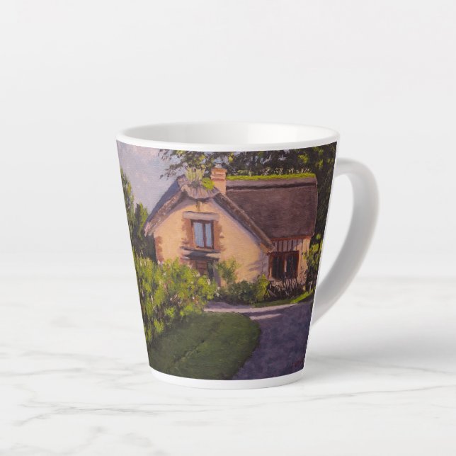 Rustic Cabin With Purples, Yellows, Greens Latte Mug (Right Angle)