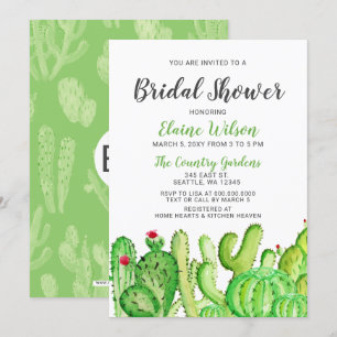 Rustic Cacti Wedding Bridal Shower Invitation